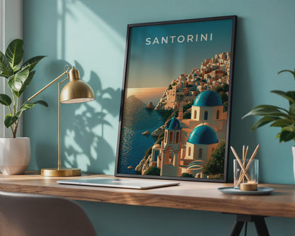 Santorini Print Coastal Wall Art Greek Architecture - Travel Wall Art