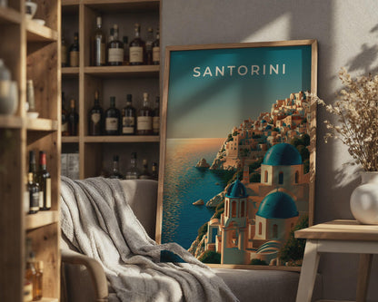 Santorini Print Coastal Wall Art Greek Architecture - Travel Wall Art