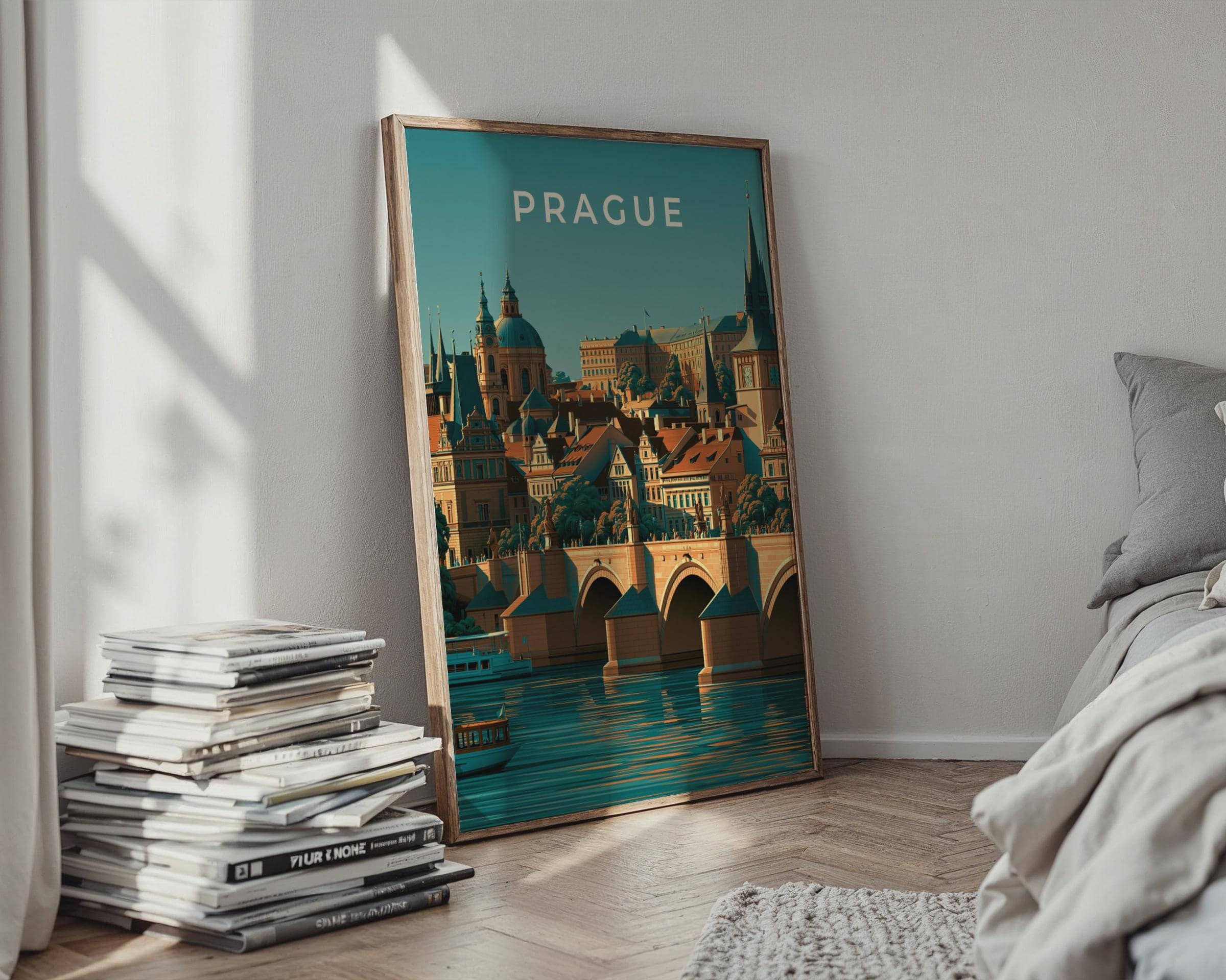 Prague Czech Republic Art Print Cityscape Minimalist Wall Art - Travel Wall Art