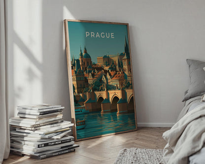 Prague Czech Republic Art Print Cityscape Minimalist Wall Art - Travel Wall Art