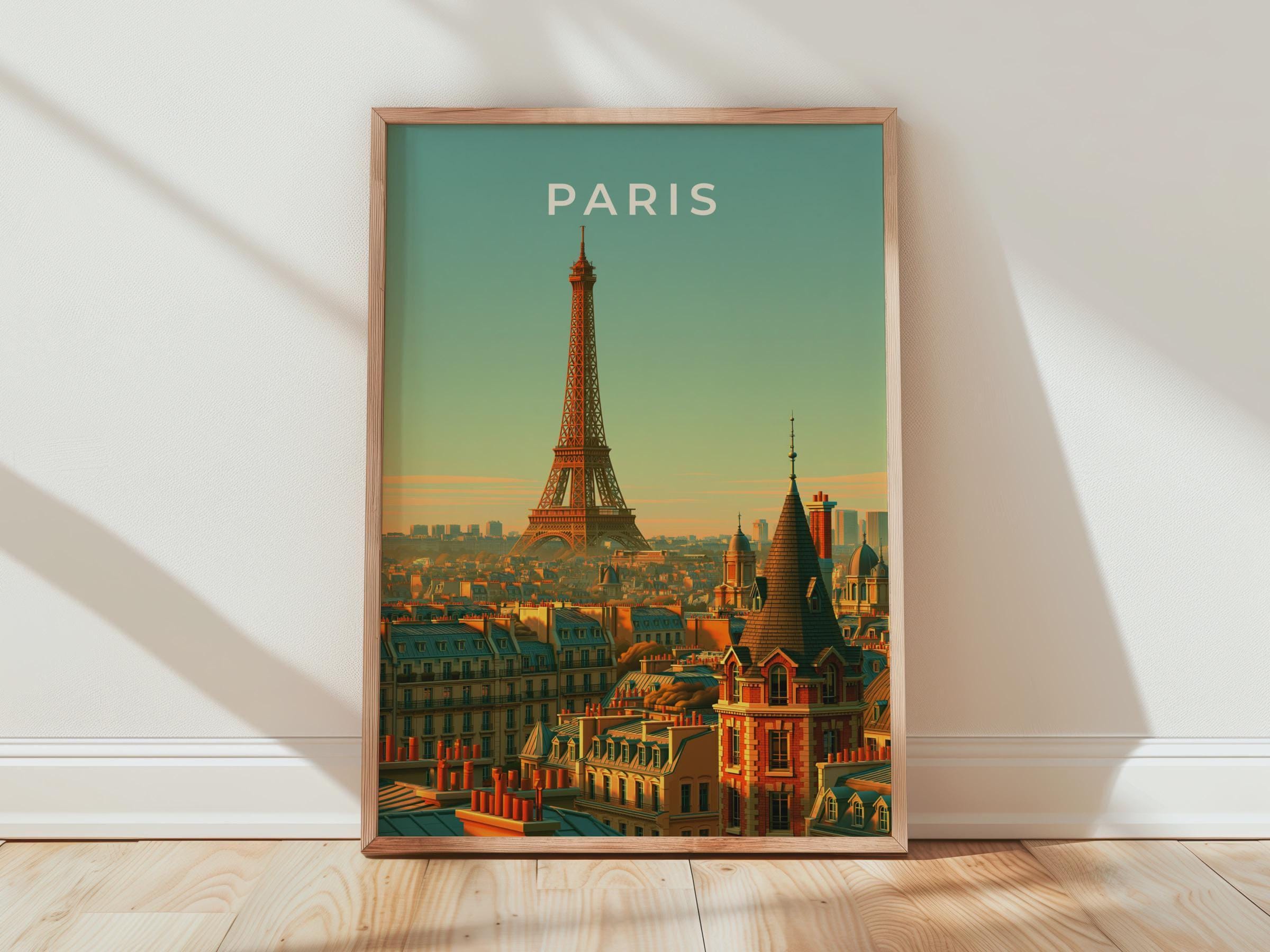 Paris Skyline Art Print Eiffel Tower Wall Art - Travel Wall Art