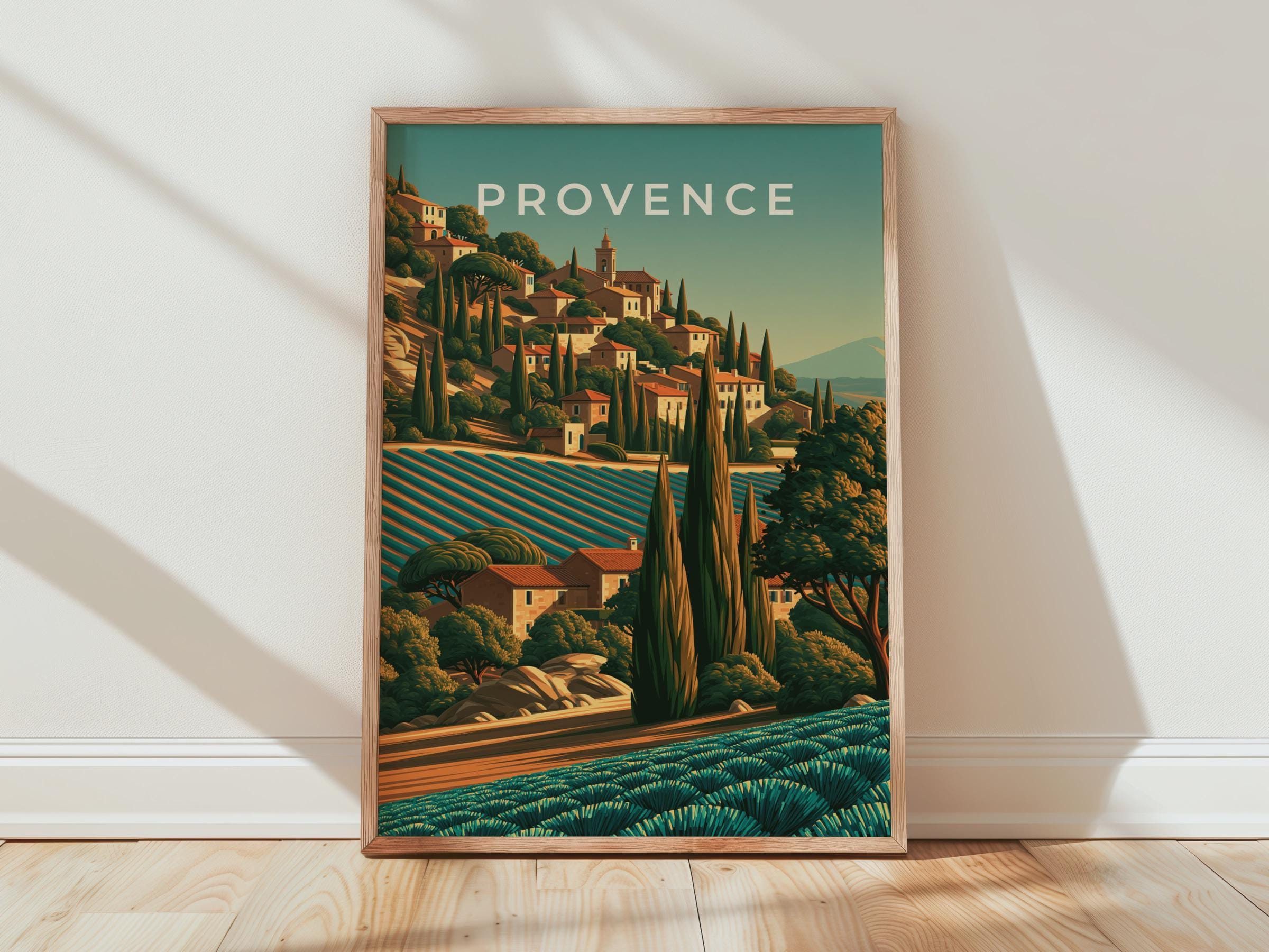 Provencal Landscape Vineyard Print Wall Art - Travel Wall Art