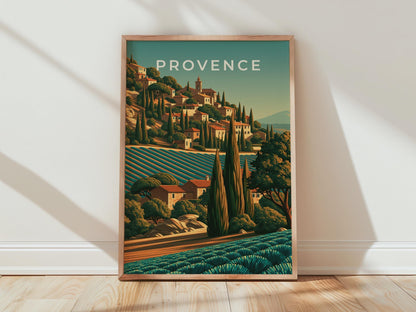 Provencal Landscape Vineyard Print Wall Art - Travel Wall Art