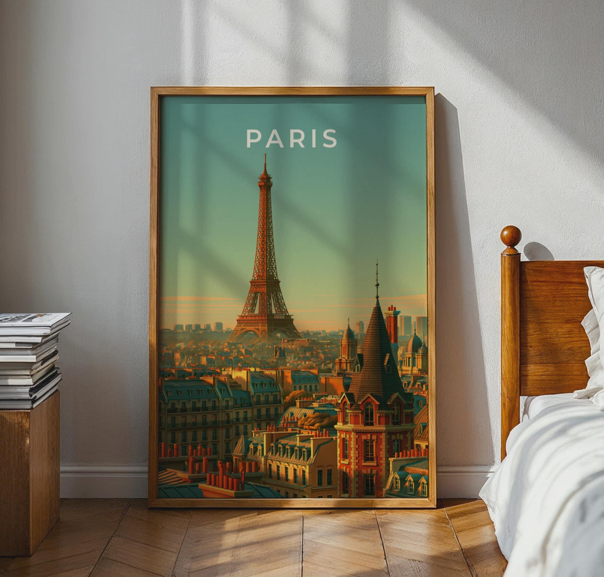 Paris Skyline Art Print Eiffel Tower Wall Art - Travel Wall Art