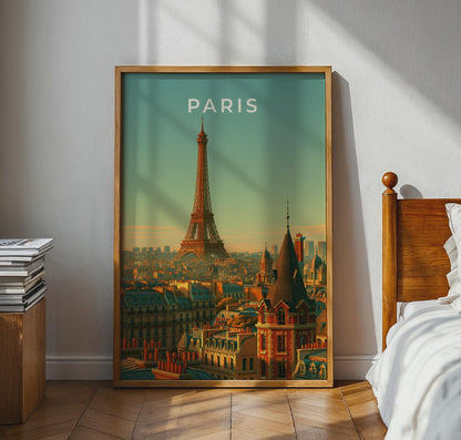 Paris Skyline Art Print Eiffel Tower Wall Art - Travel Wall Art
