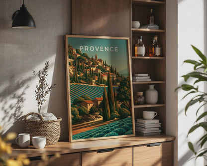 Provencal Landscape Vineyard Print Wall Art - Travel Wall Art