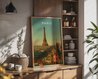 Paris Skyline Art Print Eiffel Tower Wall Art - Travel Wall Art