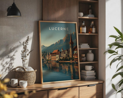 Lucerne Landscape Poster Cityscape Art Print - Travel Wall Art