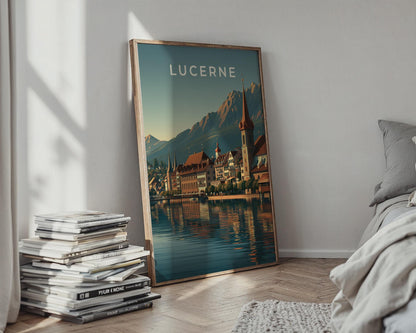 Lucerne Landscape Poster Cityscape Art Print - Travel Wall Art