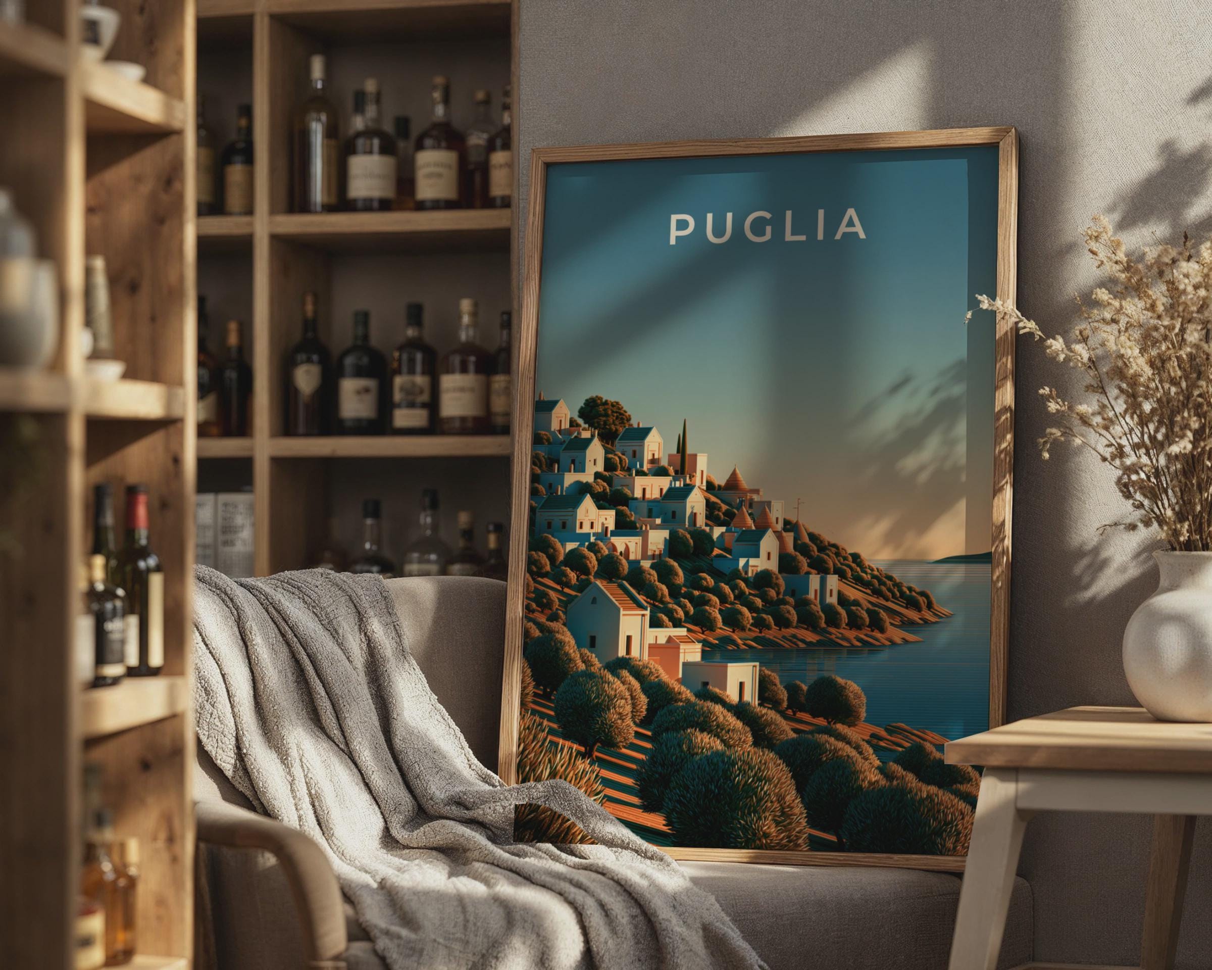 Puglia Coastal Landscape Art Print - Travel Wall Art