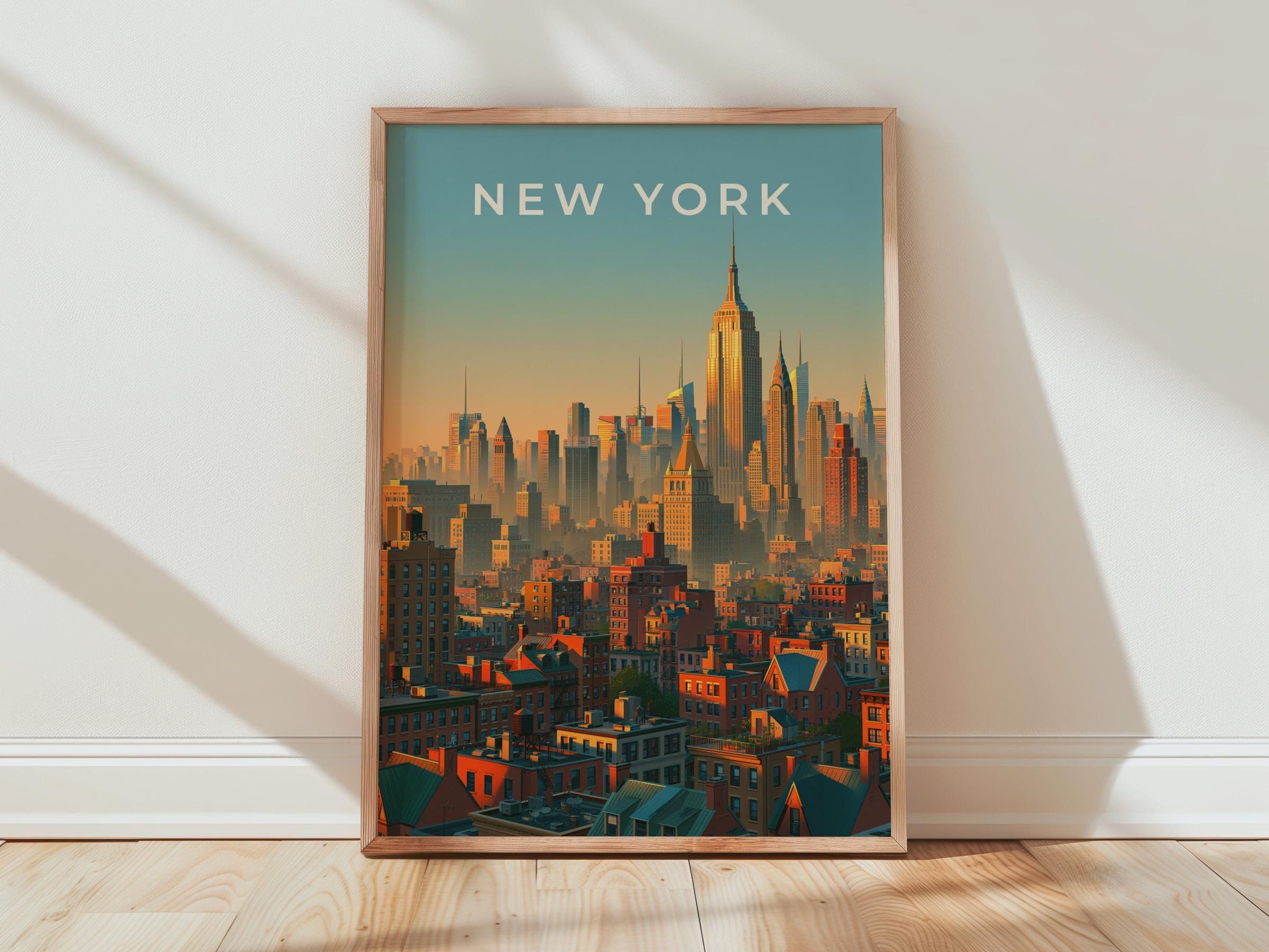 New York Cityscape Poster Urban Artwork Wall Art - Travel Wall Art