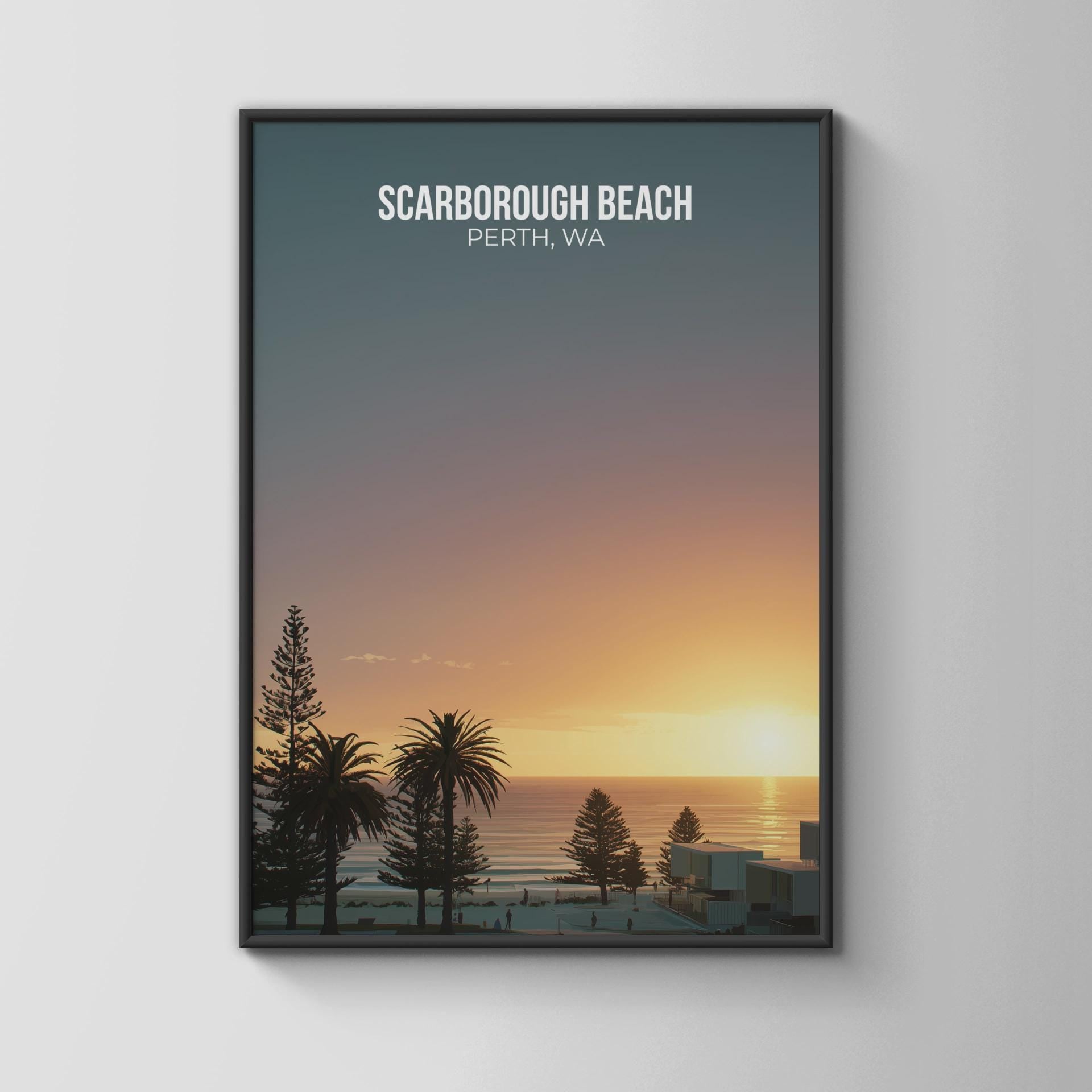Scarborough Beach Perth WA Print Poster Wall Art - Travel Wall Art