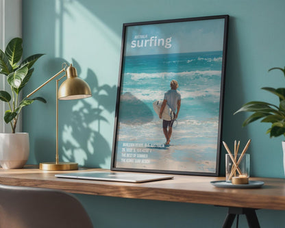 Australia Surfing Print Burleigh Heads Queensland Wall Art - Travel Wall Art