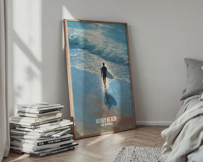 Manly Beach Surf Print Poster Wall Art NSW Australia - Travel Wall Art
