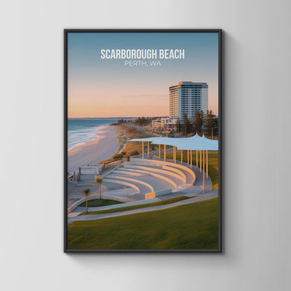 Scarborough Beach Poster Perth WA Coastal Wall Art - Travel Wall Art