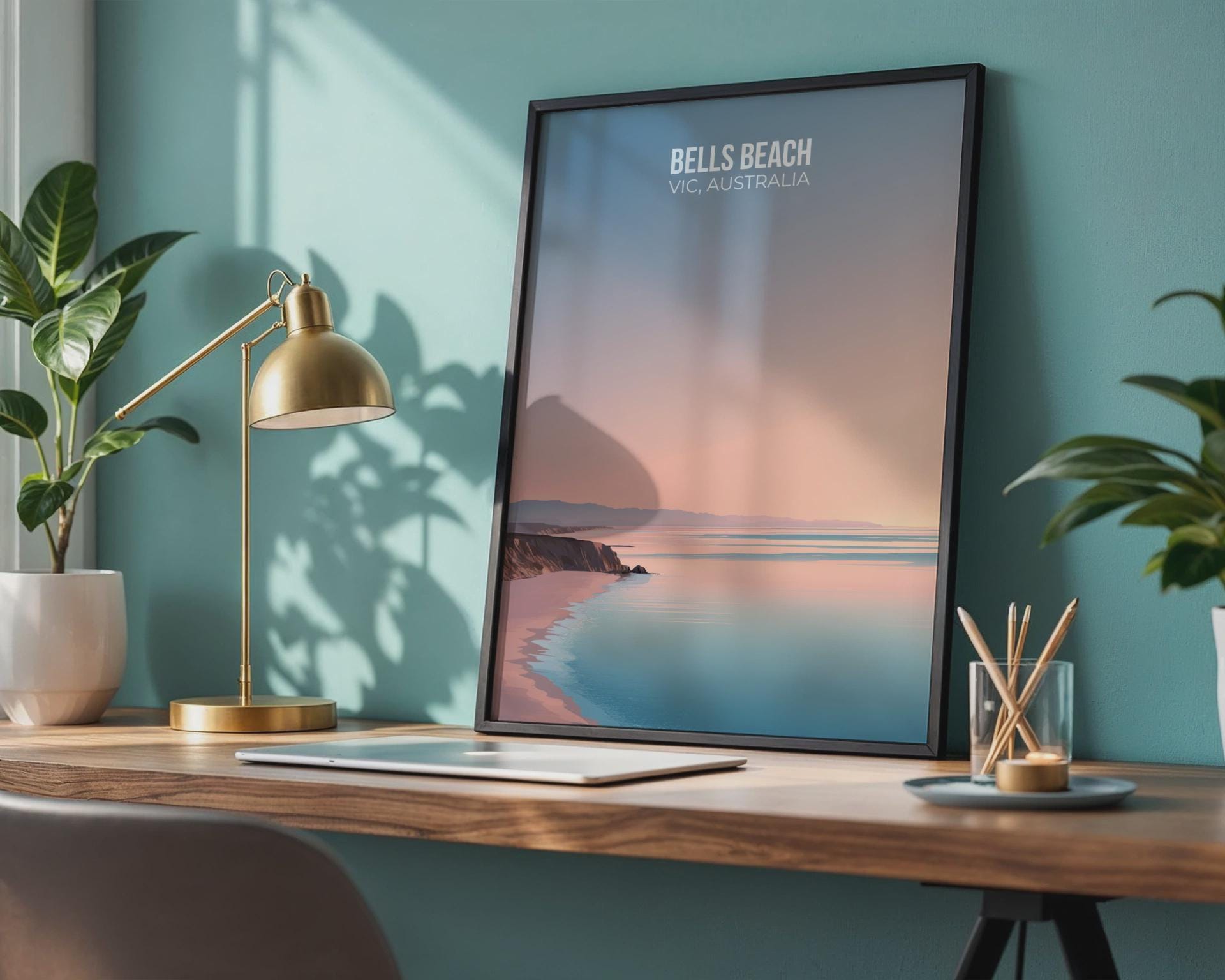 Bells Beach VIC Australia Coastal Poster Print Artwork - Travel Wall Art