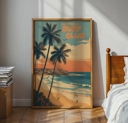 Bondi Beach Surf Club Poster Wall Art - Travel Wall Art
