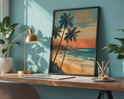 Bondi Beach Surf Club Poster Wall Art - Travel Wall Art