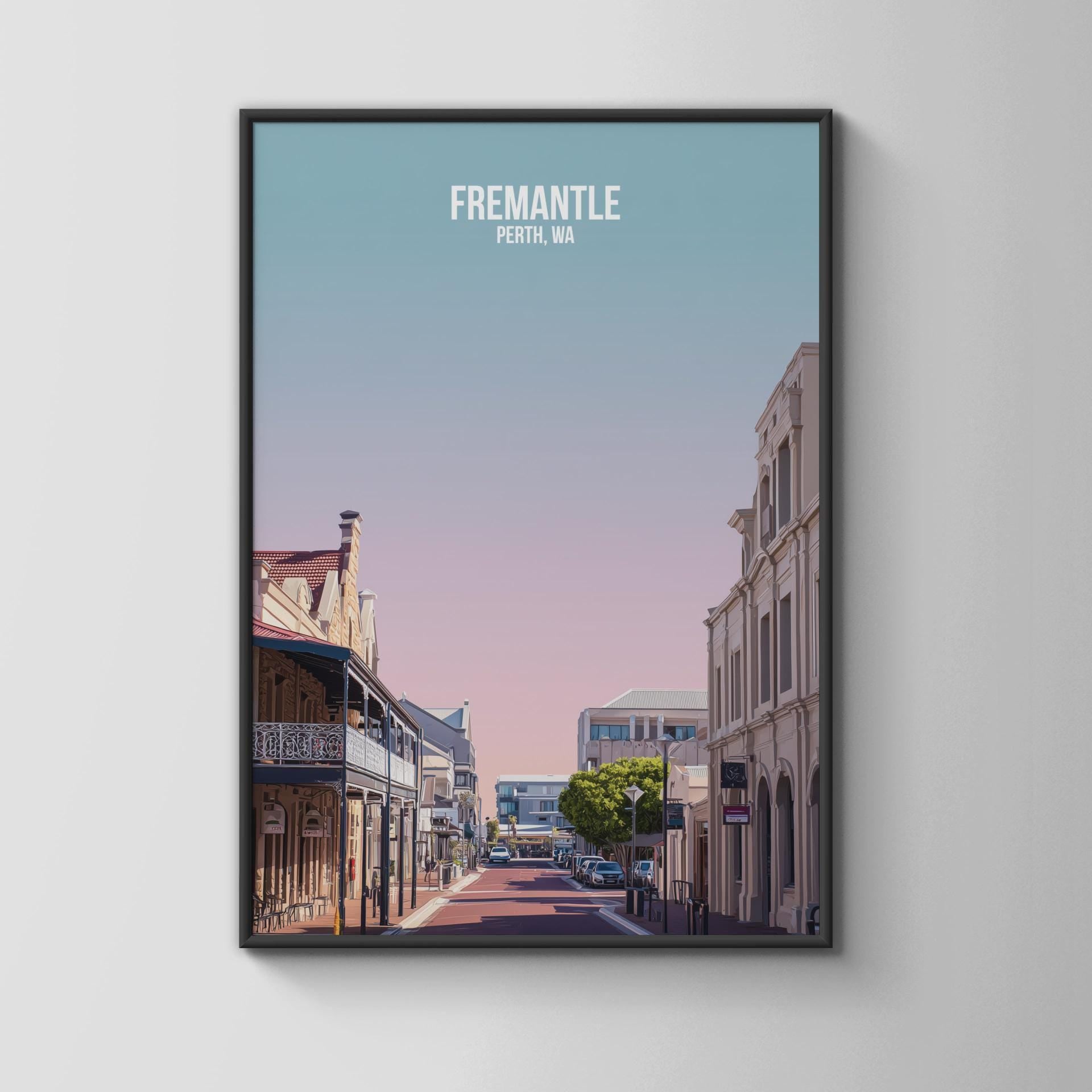 Fremantle Perth WA Travel Poster Art Print - Travel Wall Art