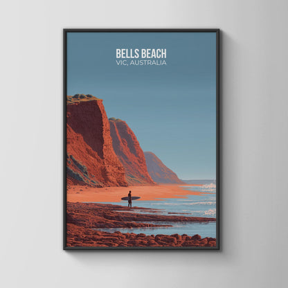 Bells Beach Vic Australia Coastal Poster Art Print - Travel Wall Art