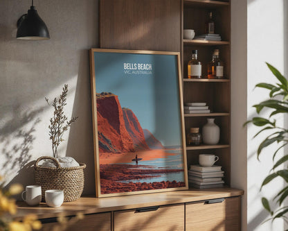 Bells Beach Vic Australia Coastal Poster Art Print - Travel Wall Art
