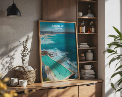 Bondi Beach Poster NSW Australia Art Print - Travel Wall Art