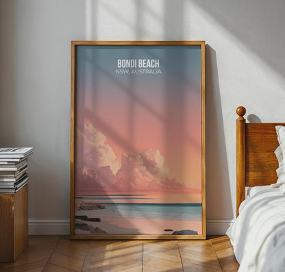 Bondi Beach Poster NSW Australia Wall Art Print - Travel Wall Art