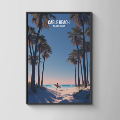 Cable Beach Wall Art Print Surfer Beach Scene Australia - Travel Wall Art