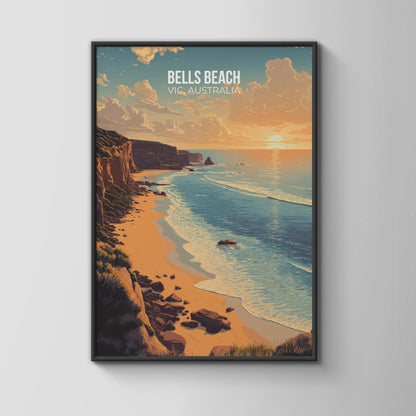 Bells Beach Victoria Australia Poster Art Print Scenic Coastal Landscape - Travel Wall Art