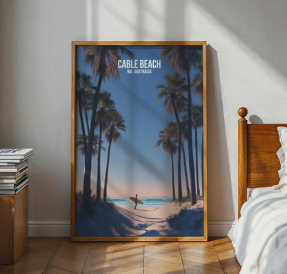 Cable Beach Wall Art Print Surfer Beach Scene Australia - Travel Wall Art