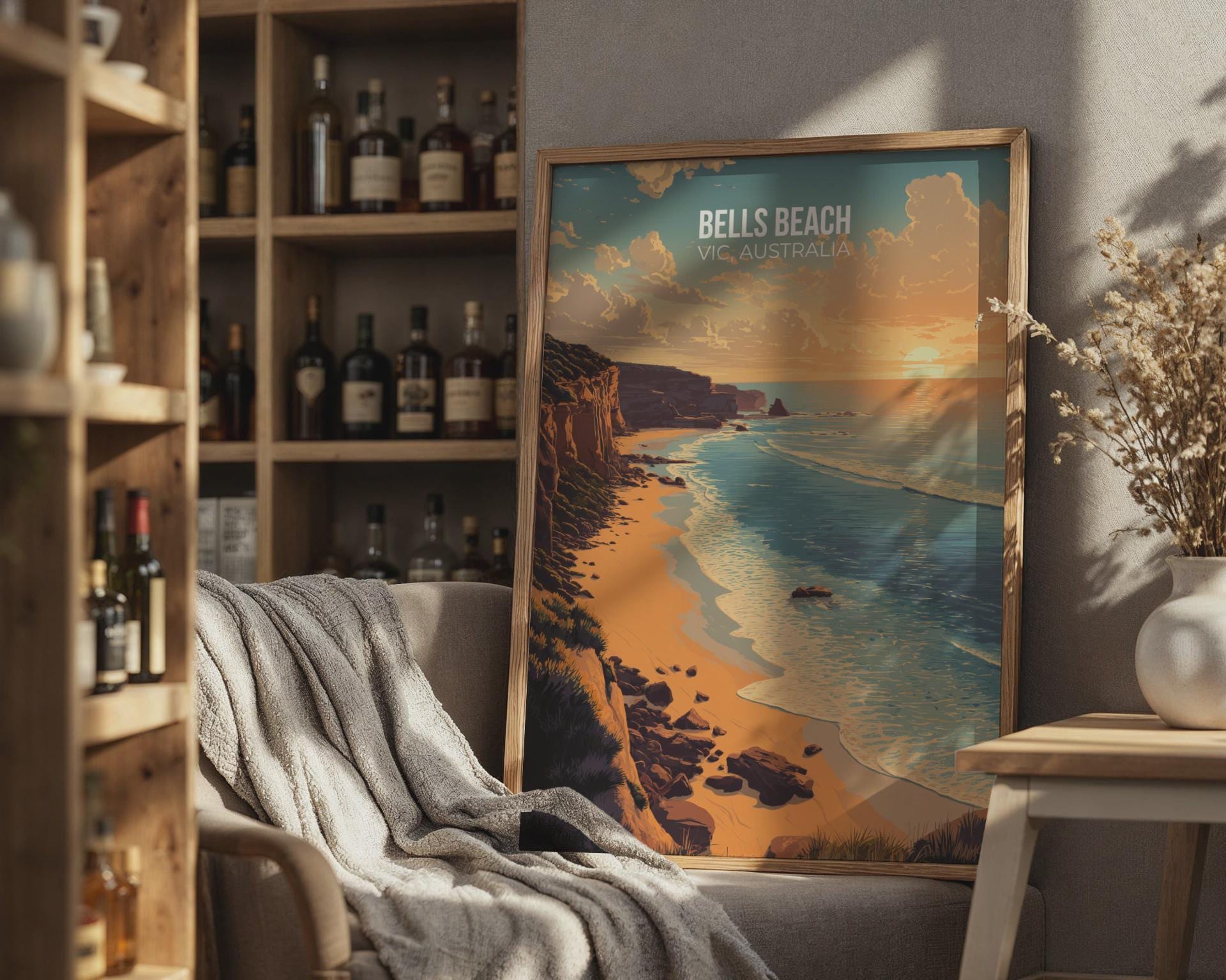 Bells Beach Victoria Australia Poster Art Print Scenic Coastal Landscape - Travel Wall Art