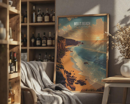 Bells Beach Victoria Australia Poster Art Print Scenic Coastal Landscape - Travel Wall Art