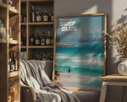 Fremantle Surf Club Poster Coastal Art - Travel Wall Art