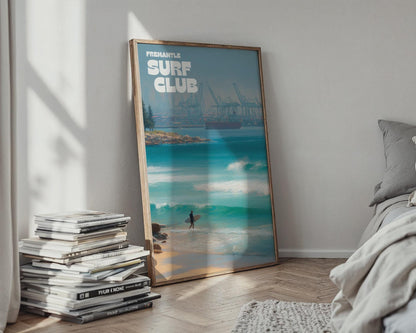 Fremantle Surf Club Poster Coastal Art - Travel Wall Art