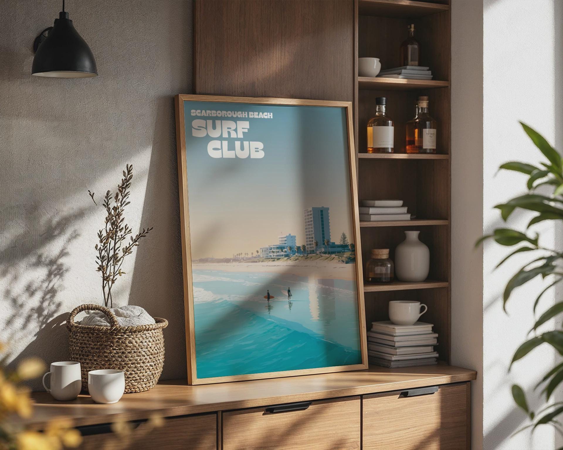 Scarborough Beach Surf Club Poster Print Wall Art - Travel Wall Art