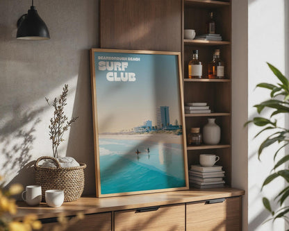 Scarborough Beach Surf Club Poster Print Wall Art - Travel Wall Art