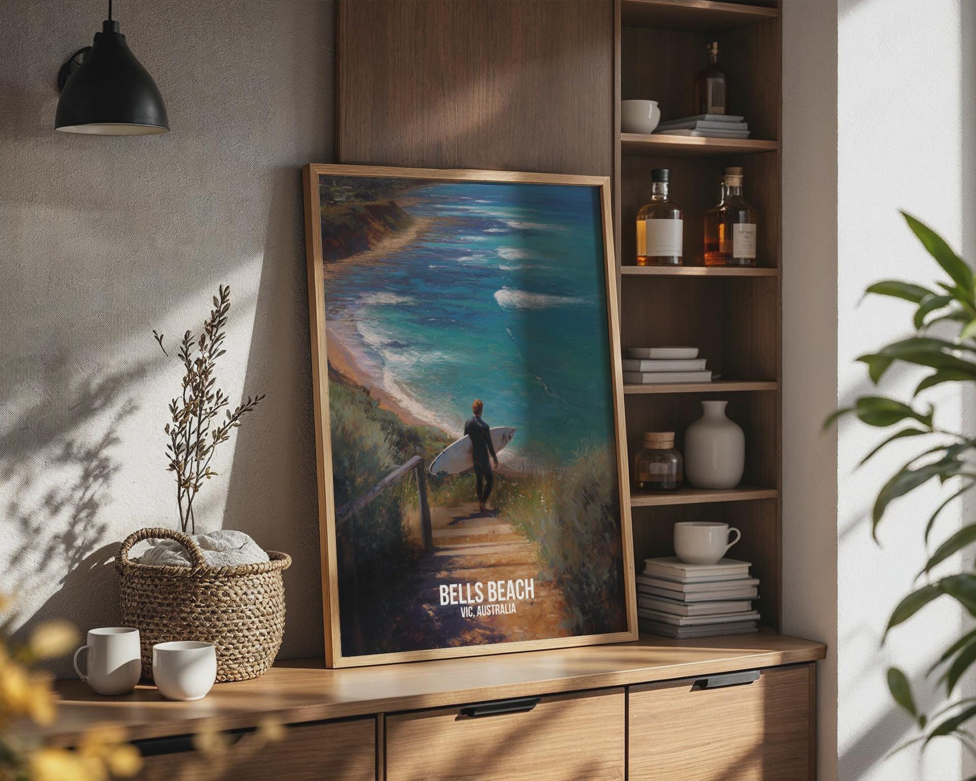 Bells Beach Surfer Poster Wall Art VIC Australia - Travel Wall Art