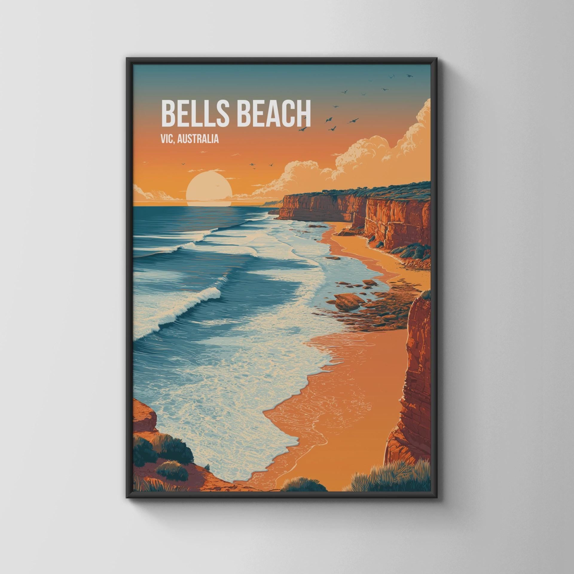 Bells Beach VIC Australia Poster Wall Art Print - Travel Wall Art