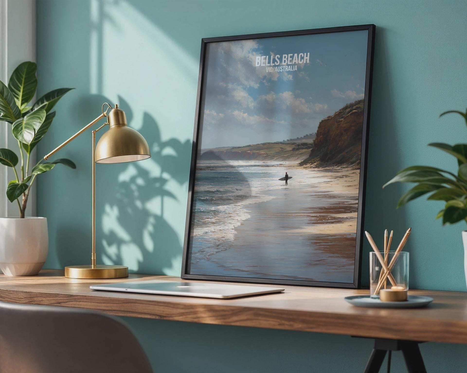 Bells Beach VIC Australia Surfing Poster - Travel Wall Art