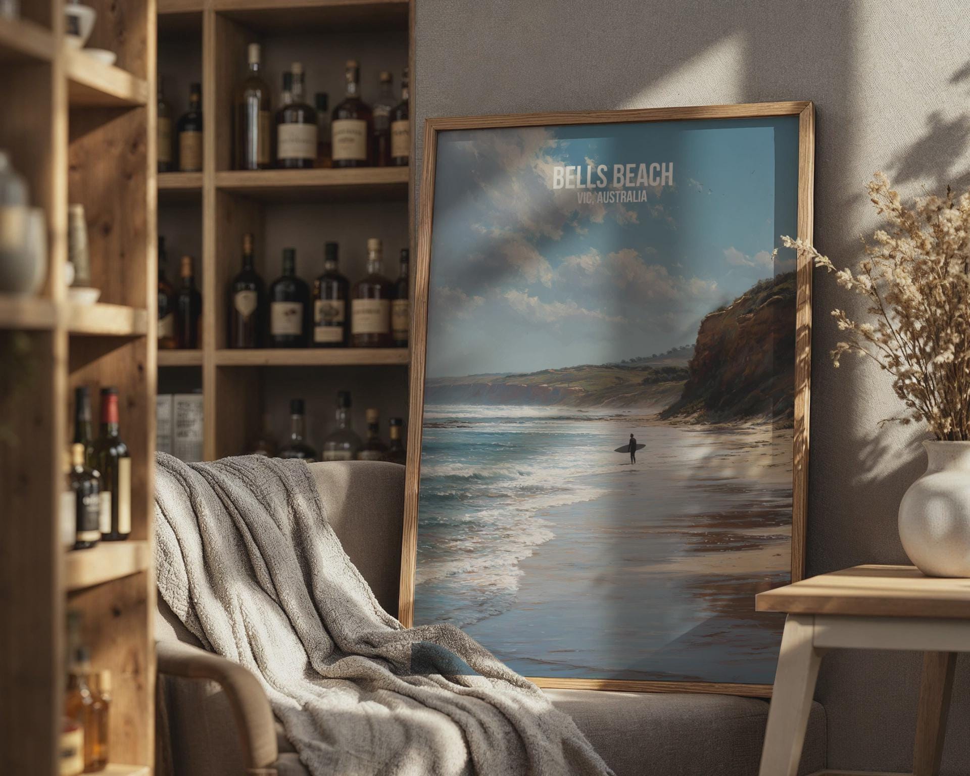 Bells Beach VIC Australia Surfing Poster - Travel Wall Art
