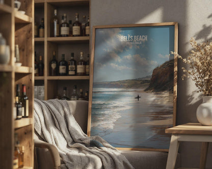 Bells Beach VIC Australia Surfing Poster - Travel Wall Art