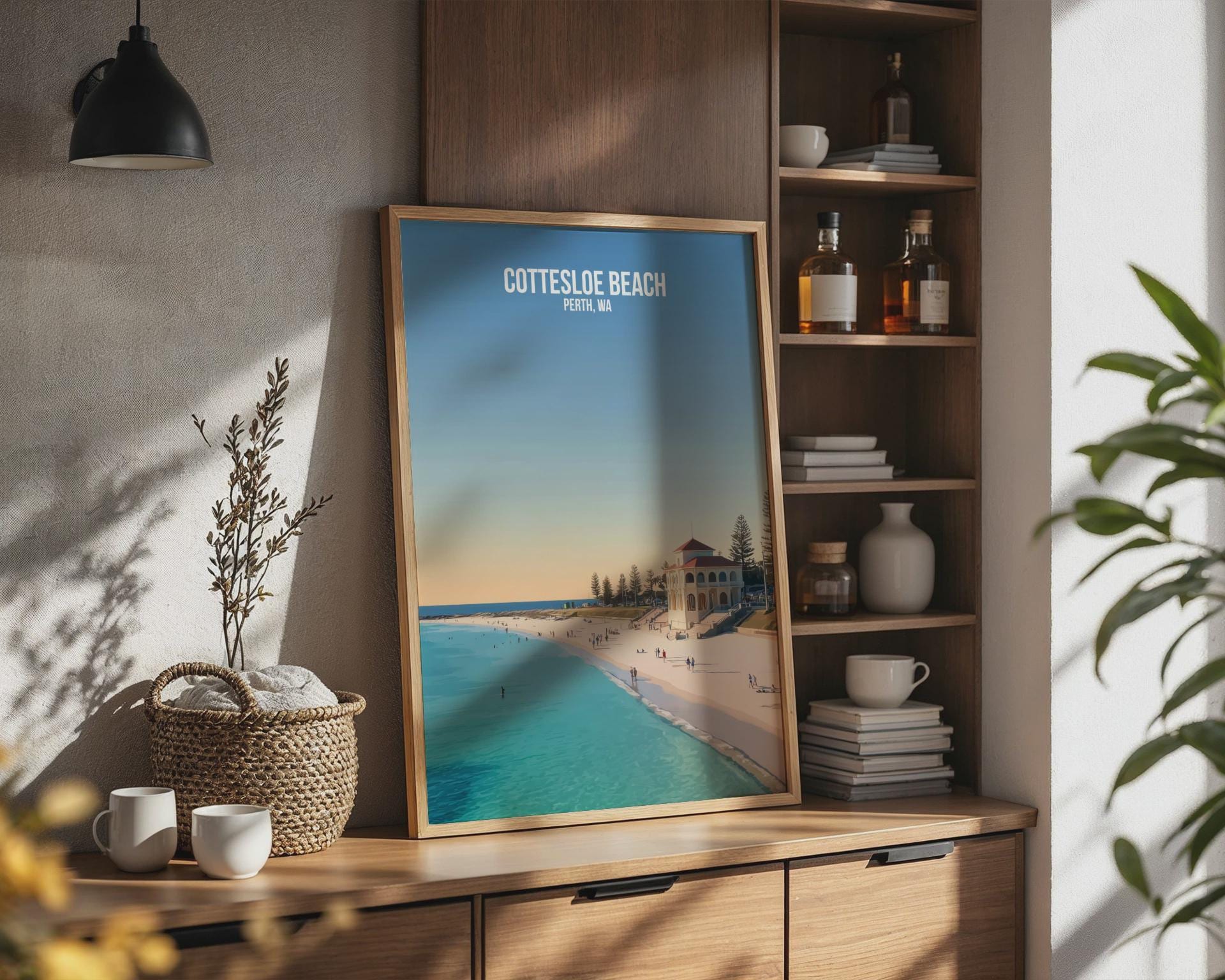 Cottesloe Beach Perth WA Poster Art Print - Travel Wall Art