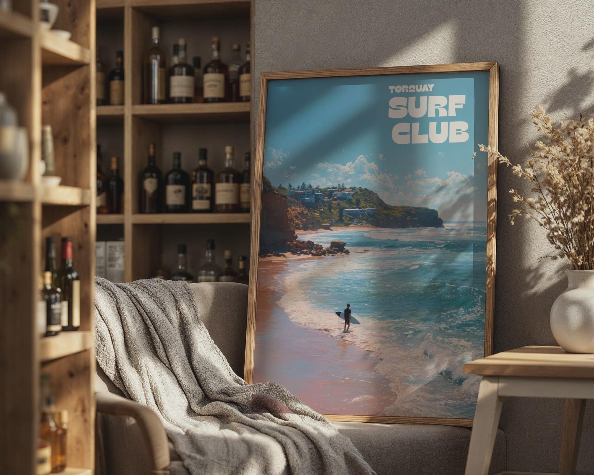 Torquay Surf Club Poster Coastal Wall Art - Travel Wall Art