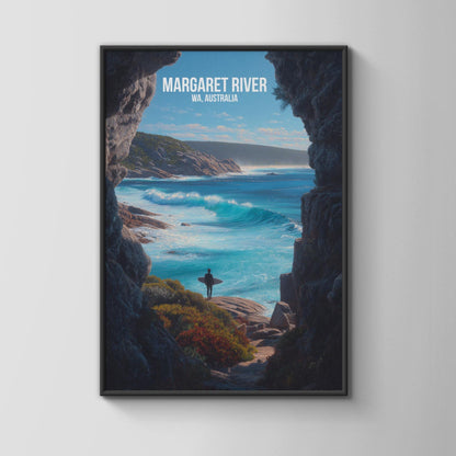 Margaret River Surf Art Print Wall Art Australia Coastal Landscape - Travel Wall Art