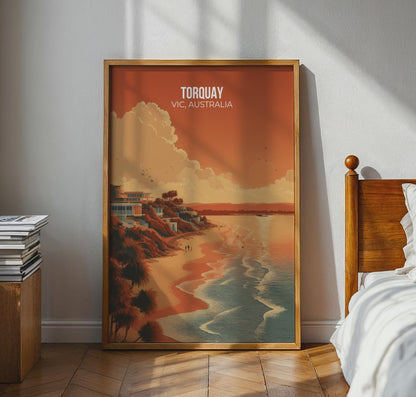 Torquay VIC Australia Beach Poster Art Print - Travel Wall Art