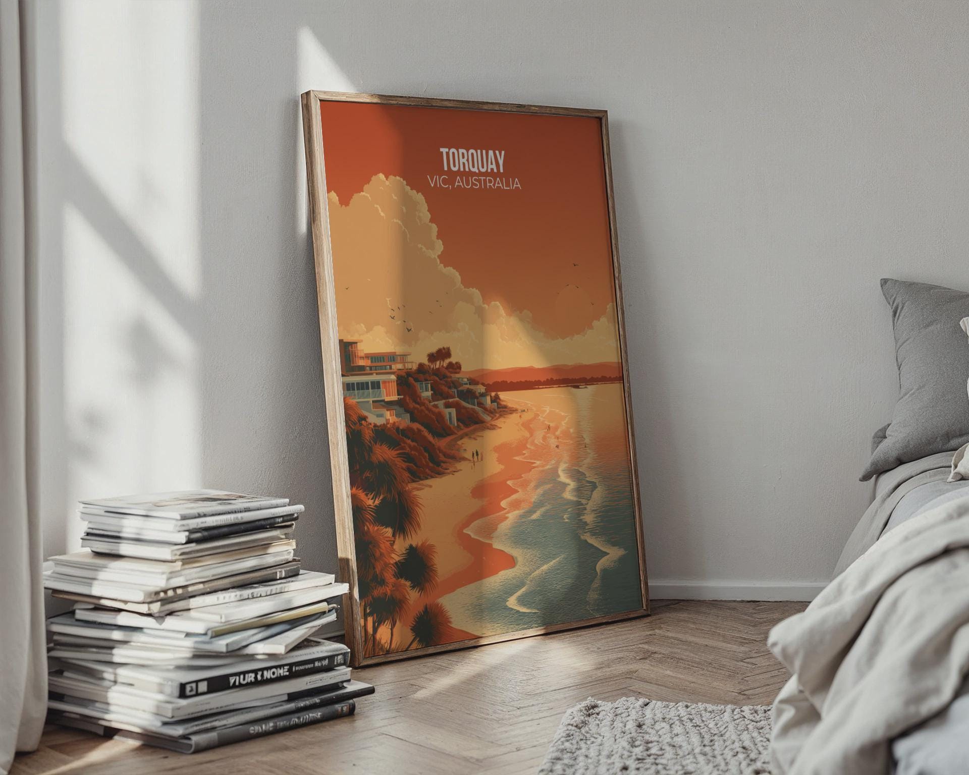 Torquay VIC Australia Beach Poster Art Print - Travel Wall Art