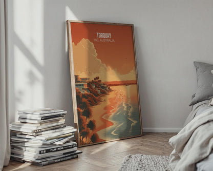 Torquay VIC Australia Beach Poster Art Print - Travel Wall Art