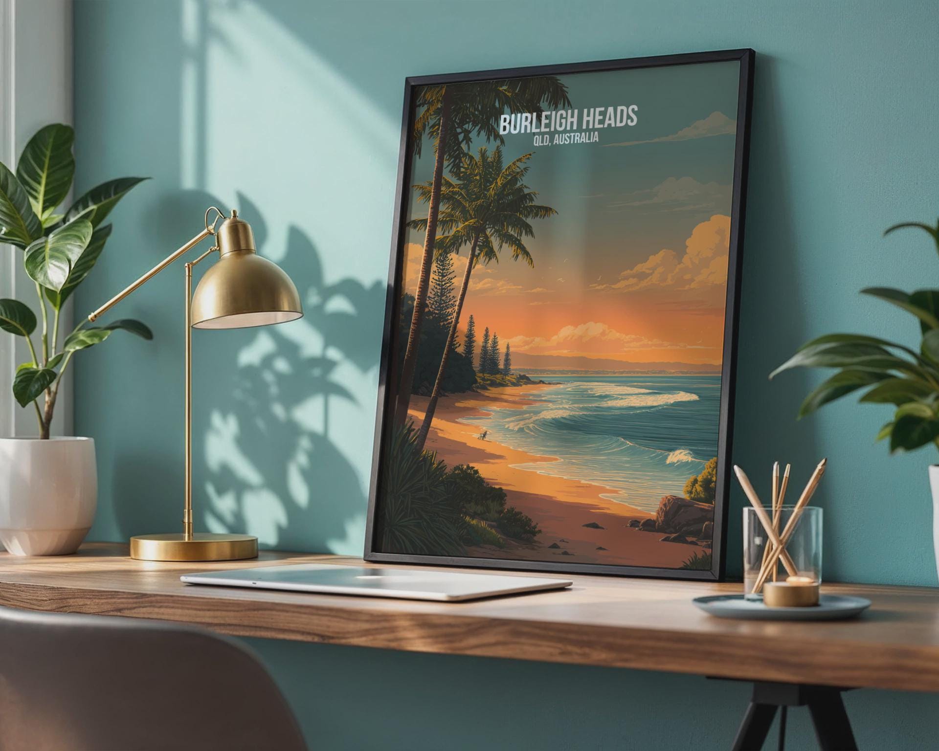 Burleigh Heads Beach Print Landscape Wall Art QLD Australia - Travel Wall Art