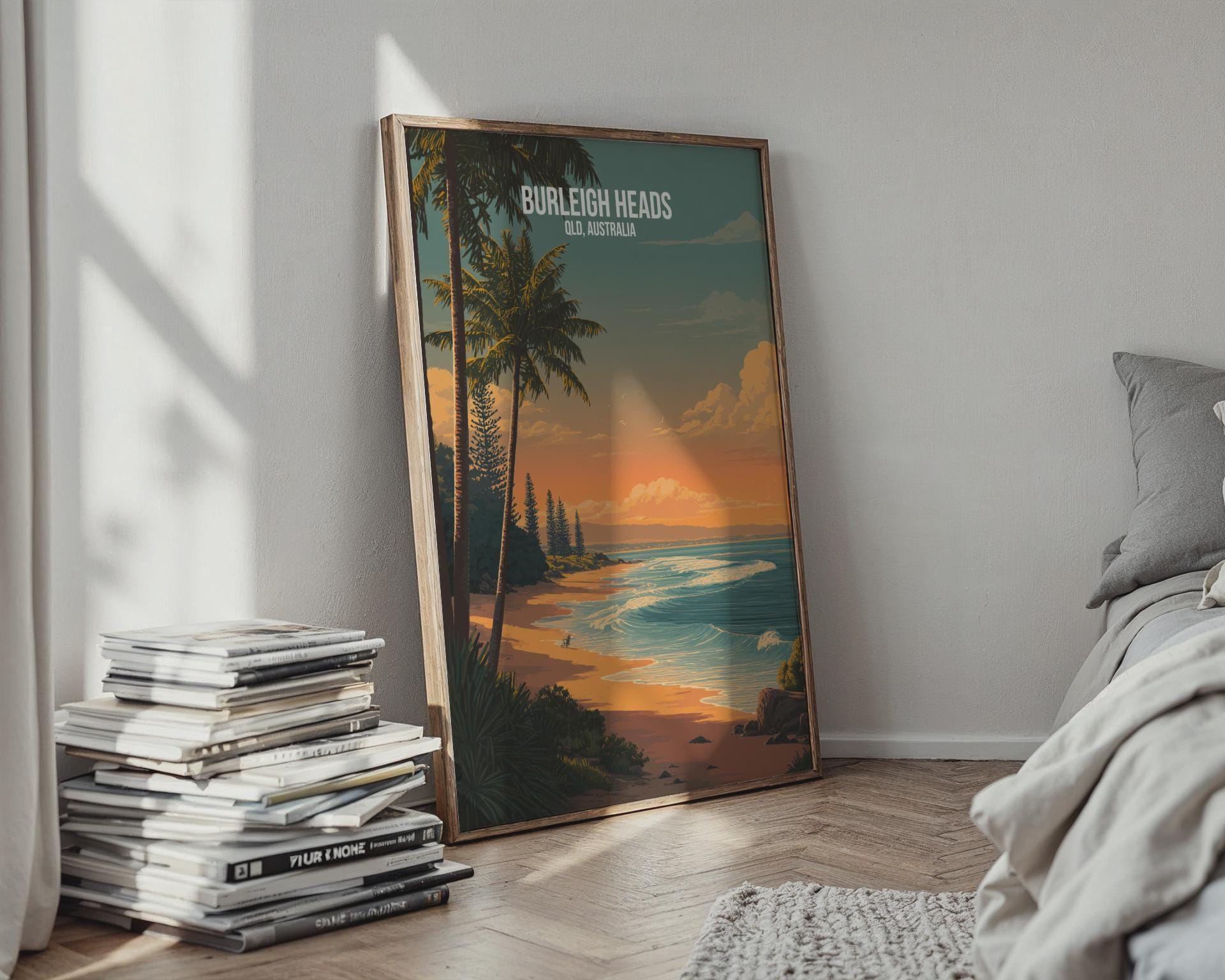 Burleigh Heads Beach Print Landscape Wall Art QLD Australia - Travel Wall Art