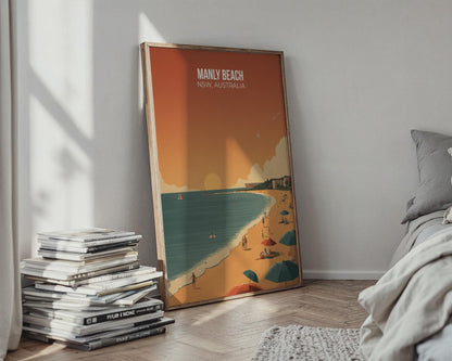 Manly Beach NSW Australia Poster Print Wall Art - Travel Wall Art